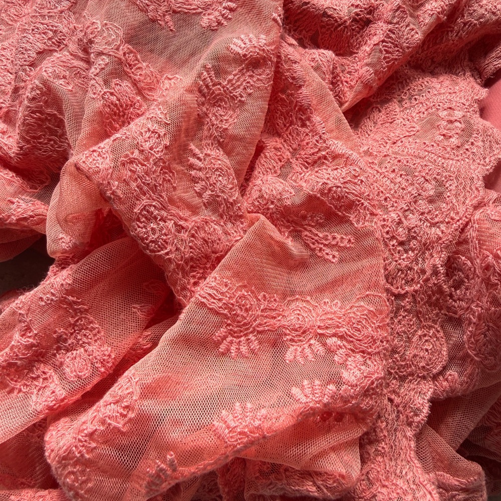 🍑 NWOT Entro Peach/Coral Lace Maxi Dress w/ lined Shorts - Picture 15 of 15